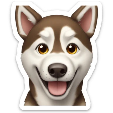 The brown husky is smiling sticker
