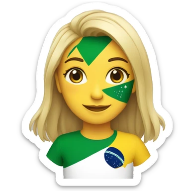 Bandeira do brasil em um coracao com faixa branca  sticker