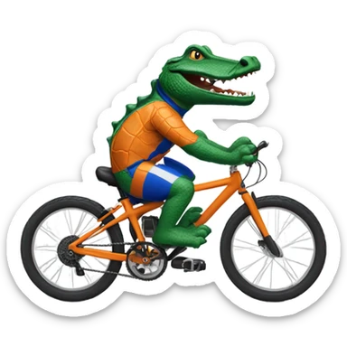 Florida gator riding a road bike  sticker
