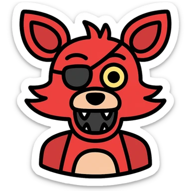 color outline icon style Foxy from Five Nights at Freddy's sticker