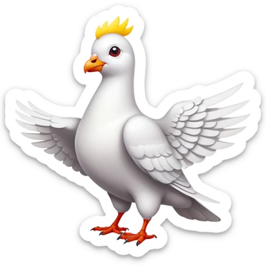 white pigeon wearing Flash costume sticker