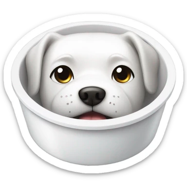 Dog white food bowl  sticker