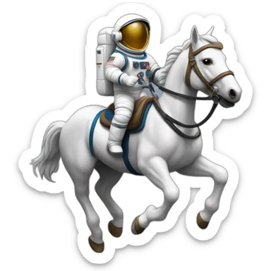 An astronaut riding a horse sticker