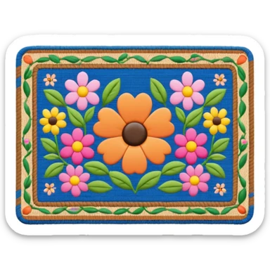 a doormat with floral patterns sticker