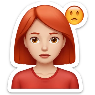 woman feeling very hot, sweating with face redish sticker