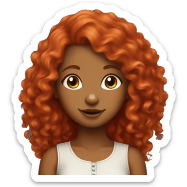 fox girl with red curly hair sticker