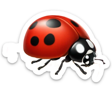 ladybug eating apple sticker