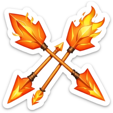 arco de flechas de fuego parecido al de los juegos del hambre sticker