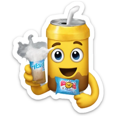 poot lavato sipping juice box with smoke coming out sticker