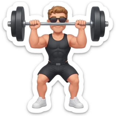 gym guy training muscles light brown hair and sunglasses sticker