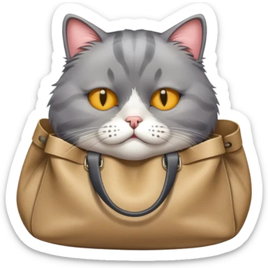 cat with bags under its eyes sticker
