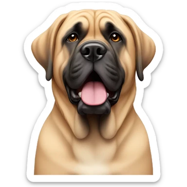An apricot English mastiff sticker