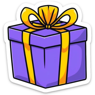 colorful wrapped gift sticker