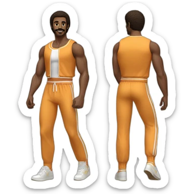 Classic 70s workout clothes for men sticker