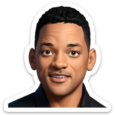 black haired boy portrait sticker