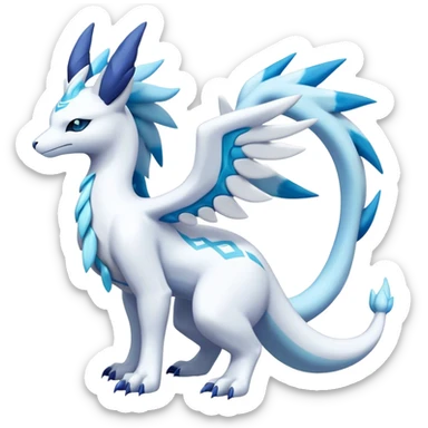 lugia-reshiram-suicune-Glaceon-hybrid, full body sticker