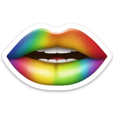 Rainbow lips sticker