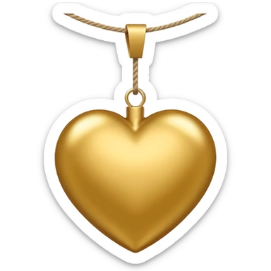 gold heart shaped ball with string sticker
