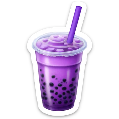 Purple bubble tea sticker