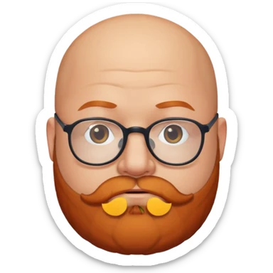 Bald fat man With ginger beard wearing glasses sticker