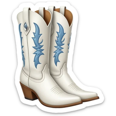 White cowboy boots  sticker