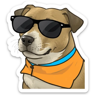 Dog with sunglasses  sticker