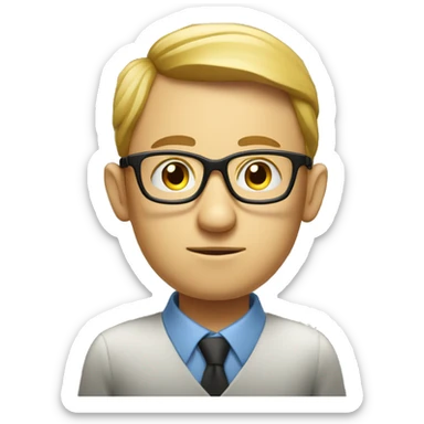 a white guy with glasses, looking studious, with math around him sticker