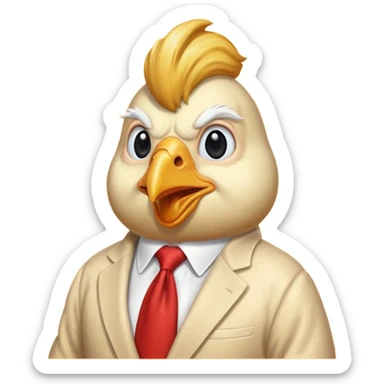 Donald trump in a chicken suit  sticker