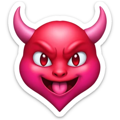 Demon emoji mixed with kissing heart emoji sticker
