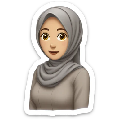 Woman with jilbab sticker