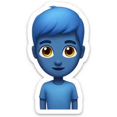 draw a blue human language sticker