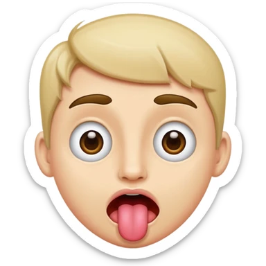 Face with tongue out and eyes to the tops sticker