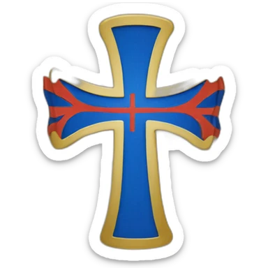 flag emoji with a blue Scandinavian cross with a red outline on a yellow background Ingermanland sticker