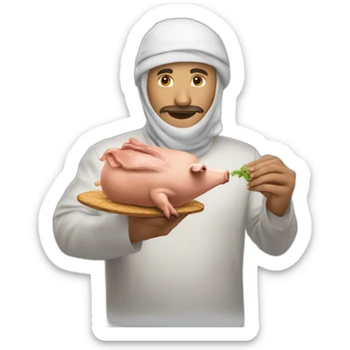 Un musulman qui mange du porc sticker