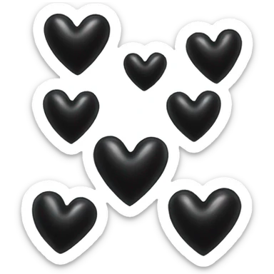 black shiny heart  sticker