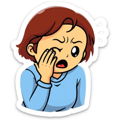 angry and sad crying woman who avoid the communication sticker