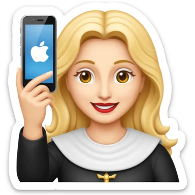emoji della madonna vestita di BIANCO  con SCATTA UN SELFIE
 sticker
