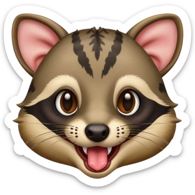 civet shows yummy face with long tongue sticker