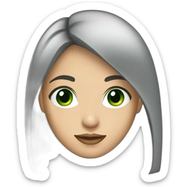 woman-with-dark-straight-hair-and-green-eyes sticker