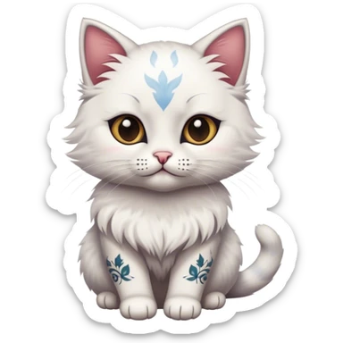 cute cat with tattoos sticker