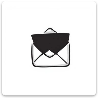 An envelope in black doodle style sticker