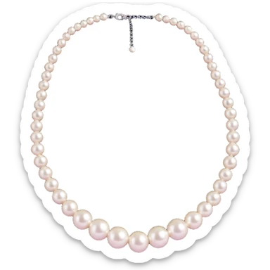 white pearl necklace, classic jewelry, soft shine sticker