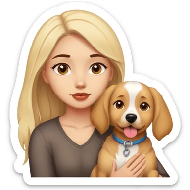 A girl and her dog sticker