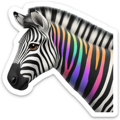 Multicolour zebra sticker