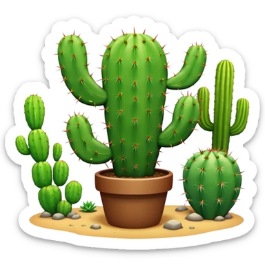 cute kawaii cactus landscape  sticker