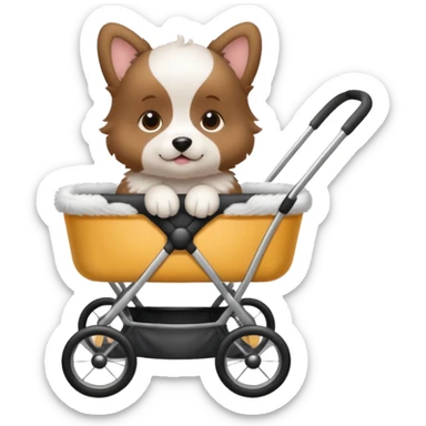 Stroller in puppy sticker