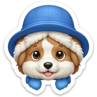 puppy dog with hat blue sticker