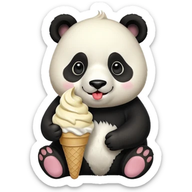 Panda eating ice cream sticker