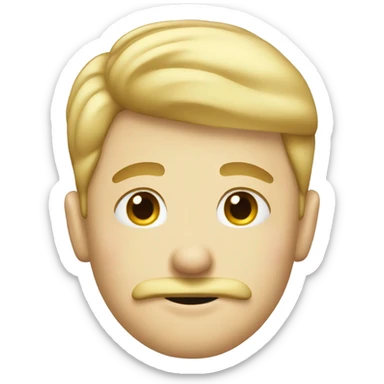 a blond air boy with a square mustache sticker