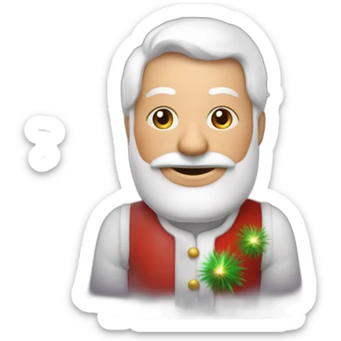 père noël avec feux d'artifice sticker